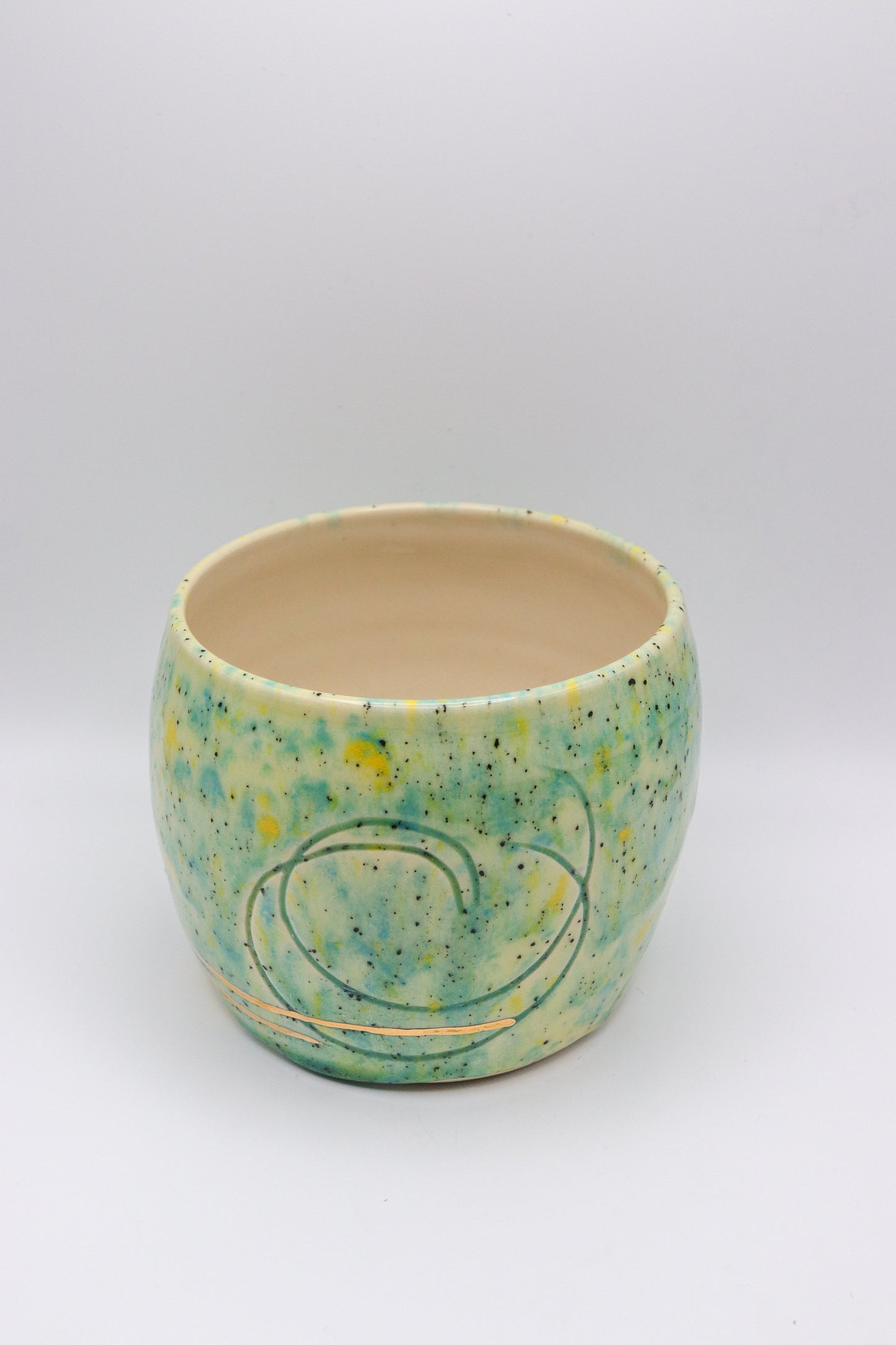 Green Speckled Planter