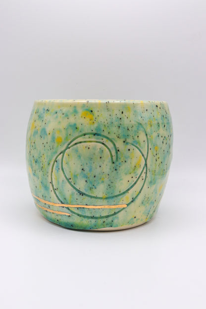 Green Speckled Planter