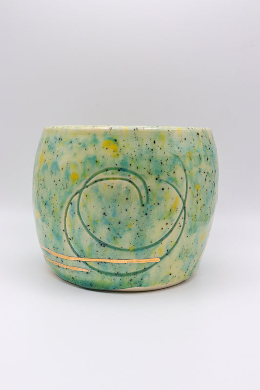 Green Speckled Planter