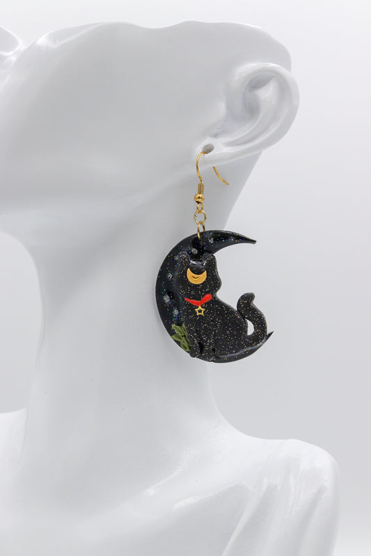 Moon Cat Earrings