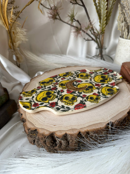 Skull and Roses Trinket Dishes/Incense Burners