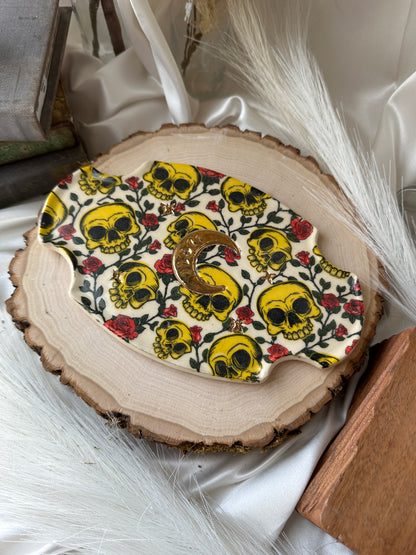 Skull and Roses Trinket Dishes/Incense Burners