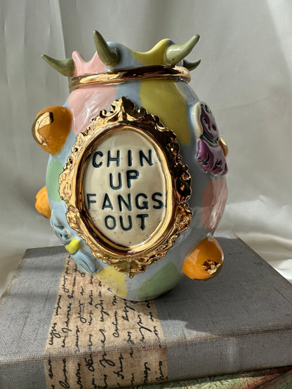 Chin Up Fangs Out Vase